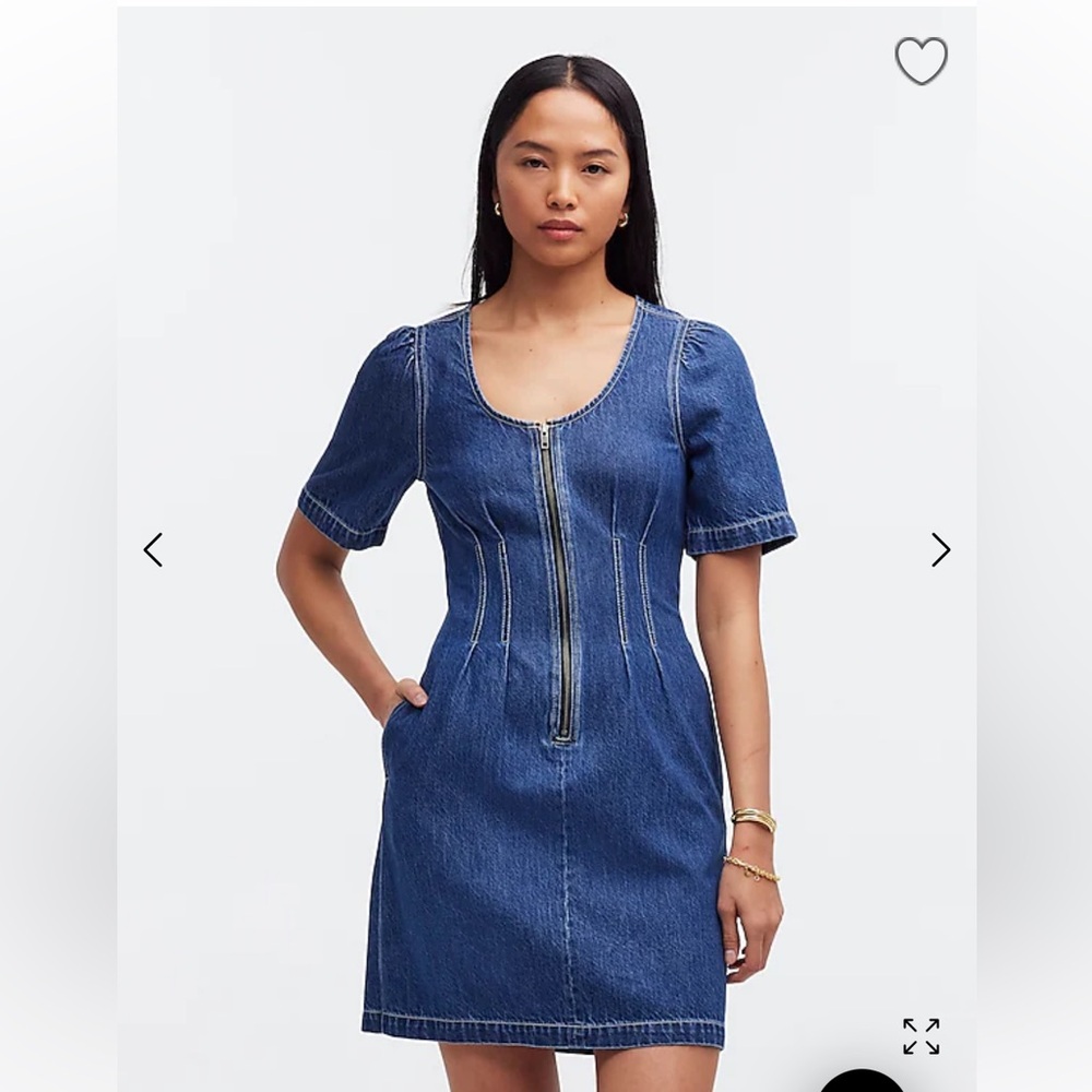 Madewell Denim Darted Mini Dress in Pixie Wash